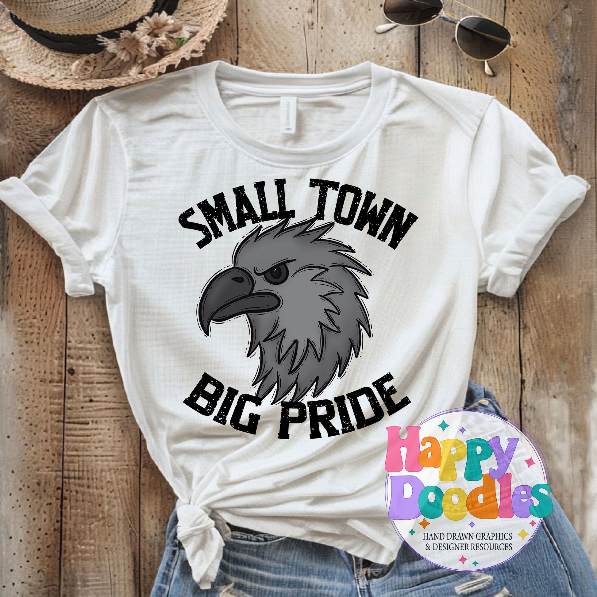 Small Town Big Pride Ravens Printable PNG Design - Happy Doodles Designs