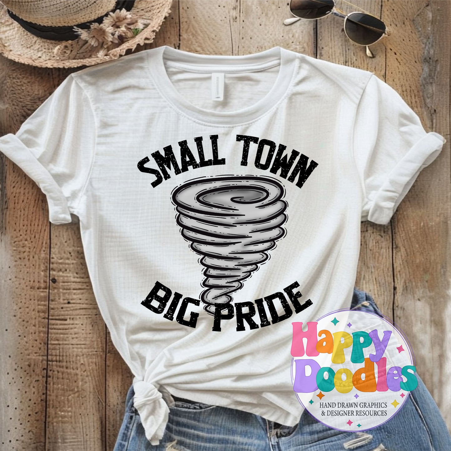 Small Town Big Pride Tornados Printable PNG Design - Happy Doodles Designs