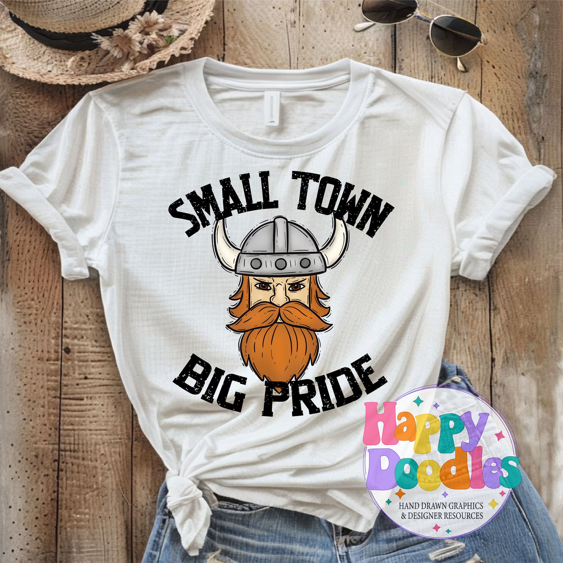 Small Town Big Pride Vikings Printable PNG Download - Happy Doodles Designs