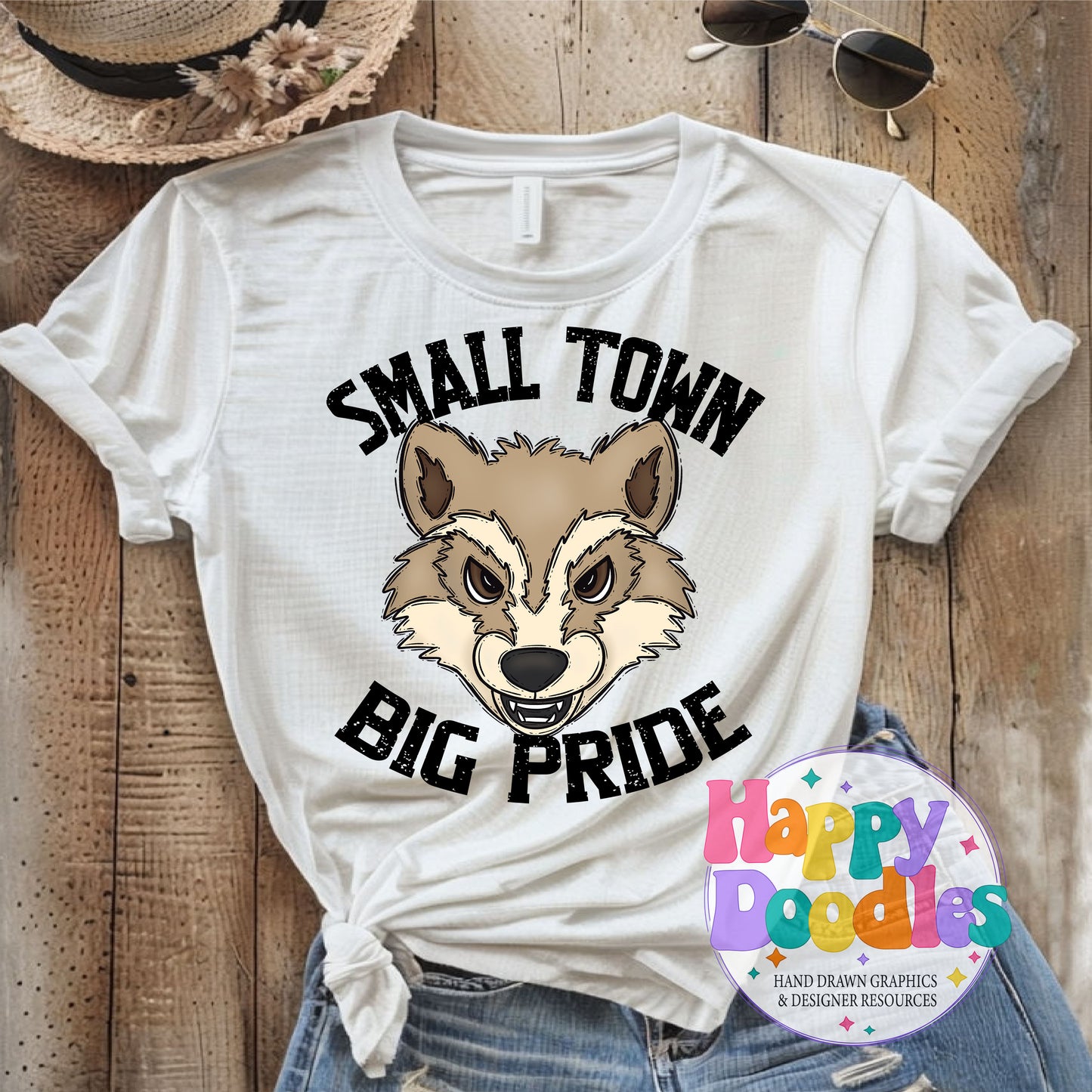 Small Town Big Pride Wolverine DIY Printable PNG - Happy Doodles Designs