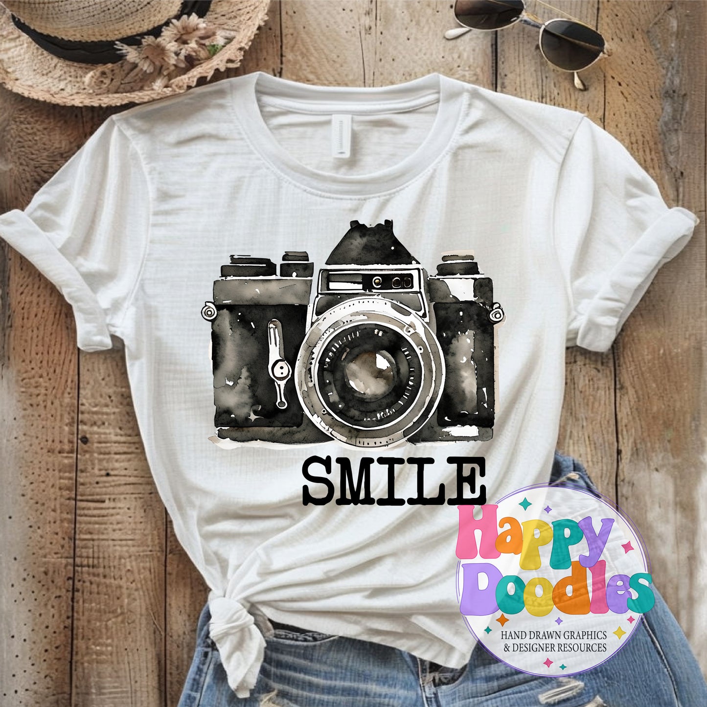 Smile Printable PNG T-Shirt Design - Happy Doodles Designs