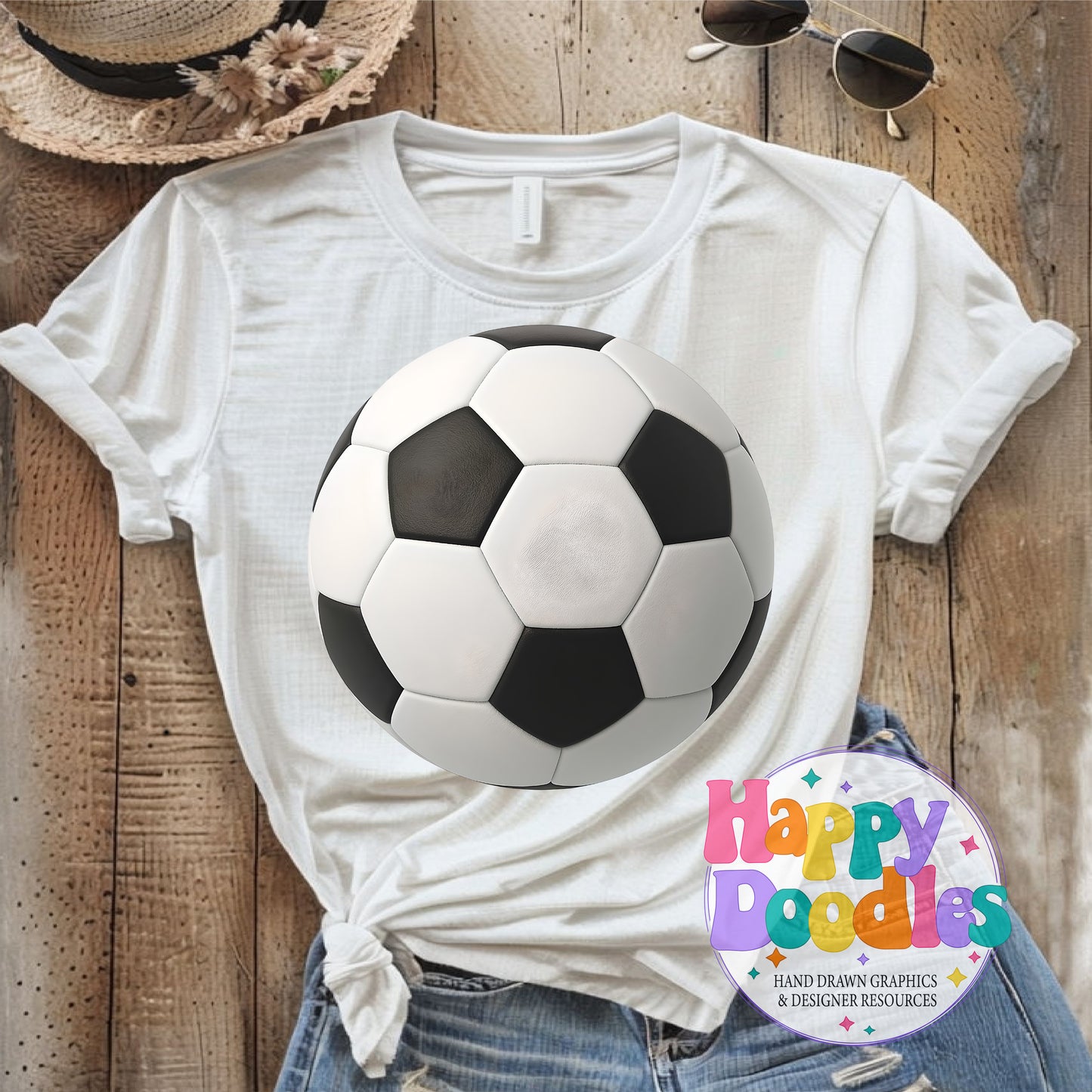Soccer DIY Printable T-Shirt Design - Happy Doodles Designs