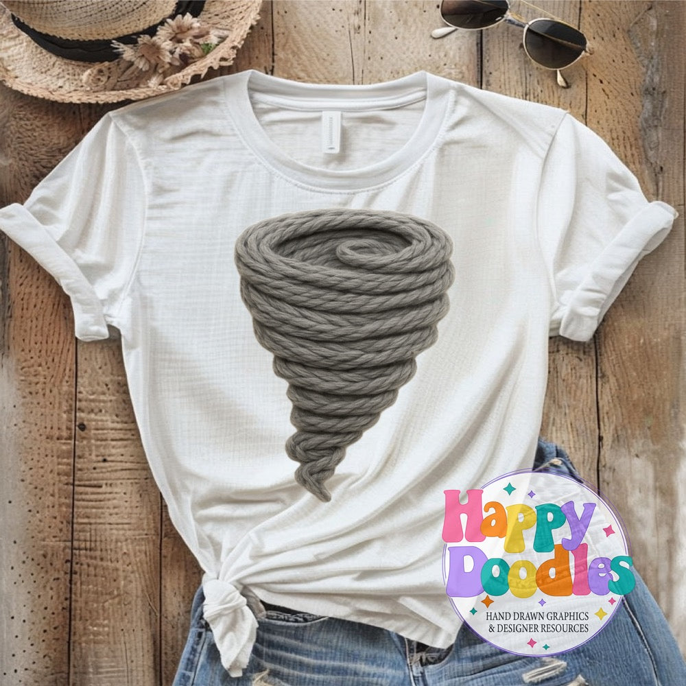 Tornado Yarn Mascot Printable Mascot PNG - Happy Doodles Designs