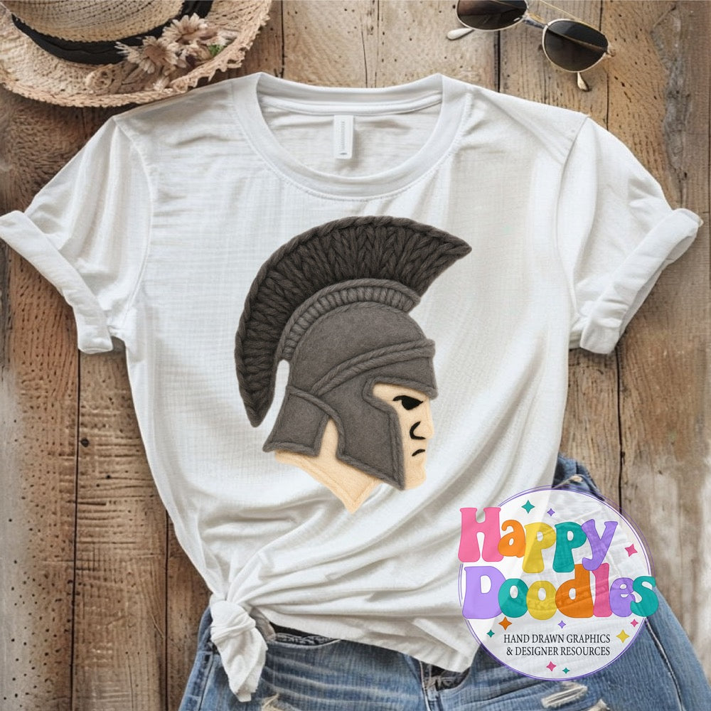 Trojan Crusader Yarn Mascot Printable Mascot PNG - Happy Doodles Designs