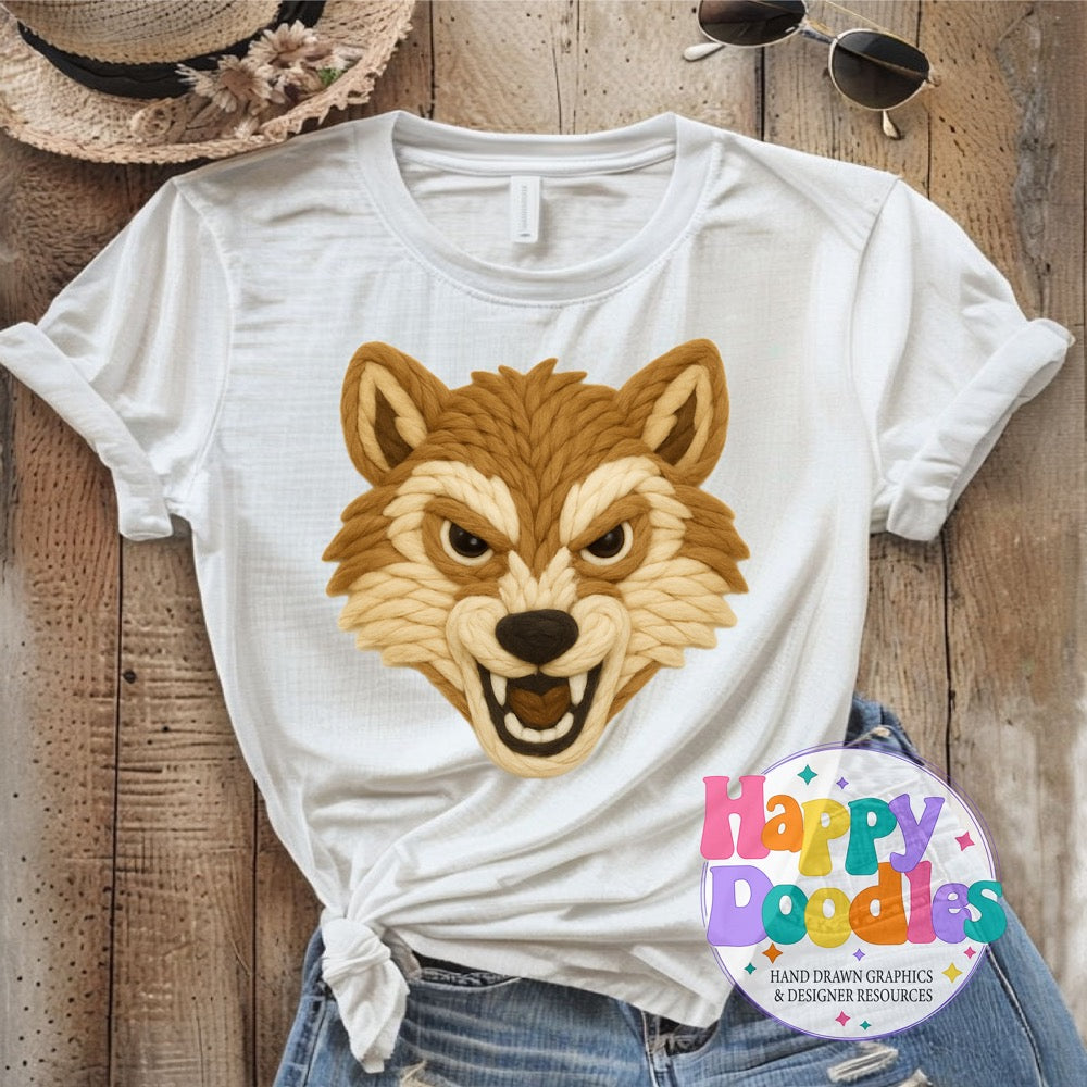 Wolverine Yarn Mascot Printable PNG Clipart - Happy Doodles Designs