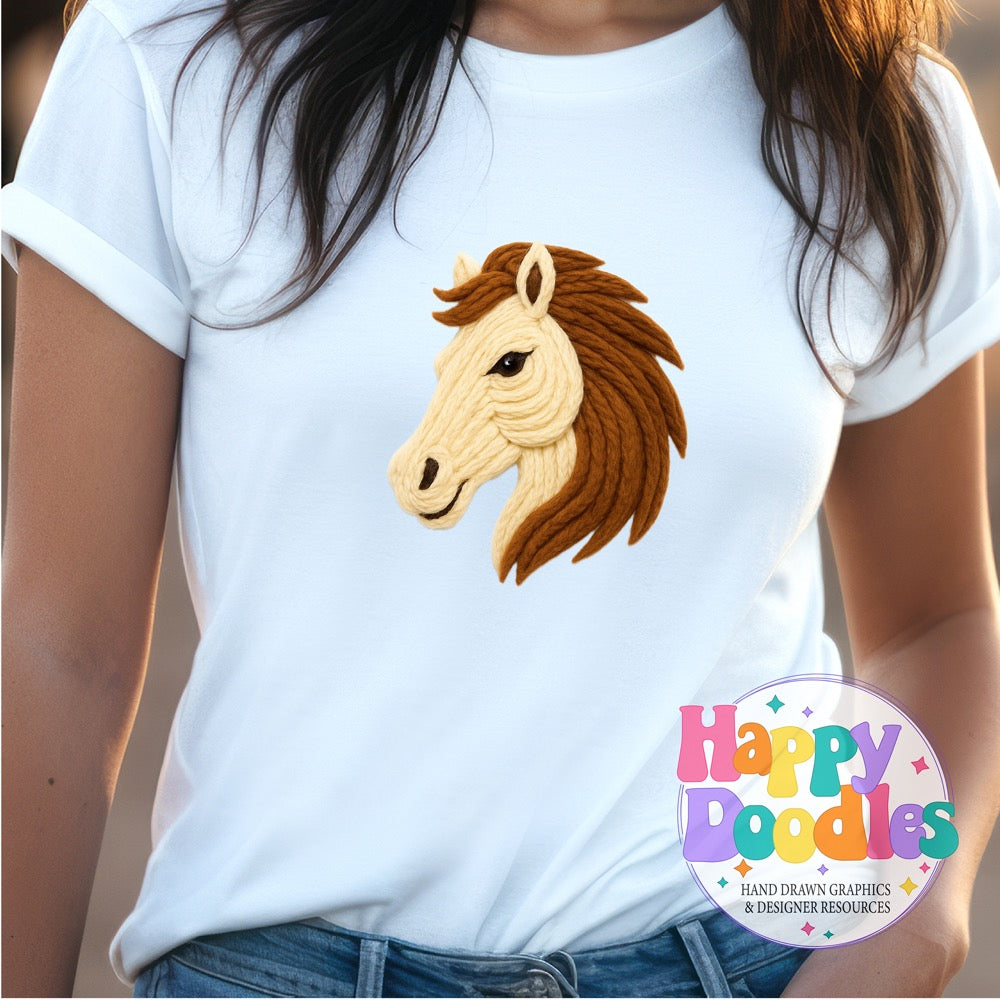 Colt Yarn Mascot High Resolution PNG Clip Art - Happy Doodles Designs