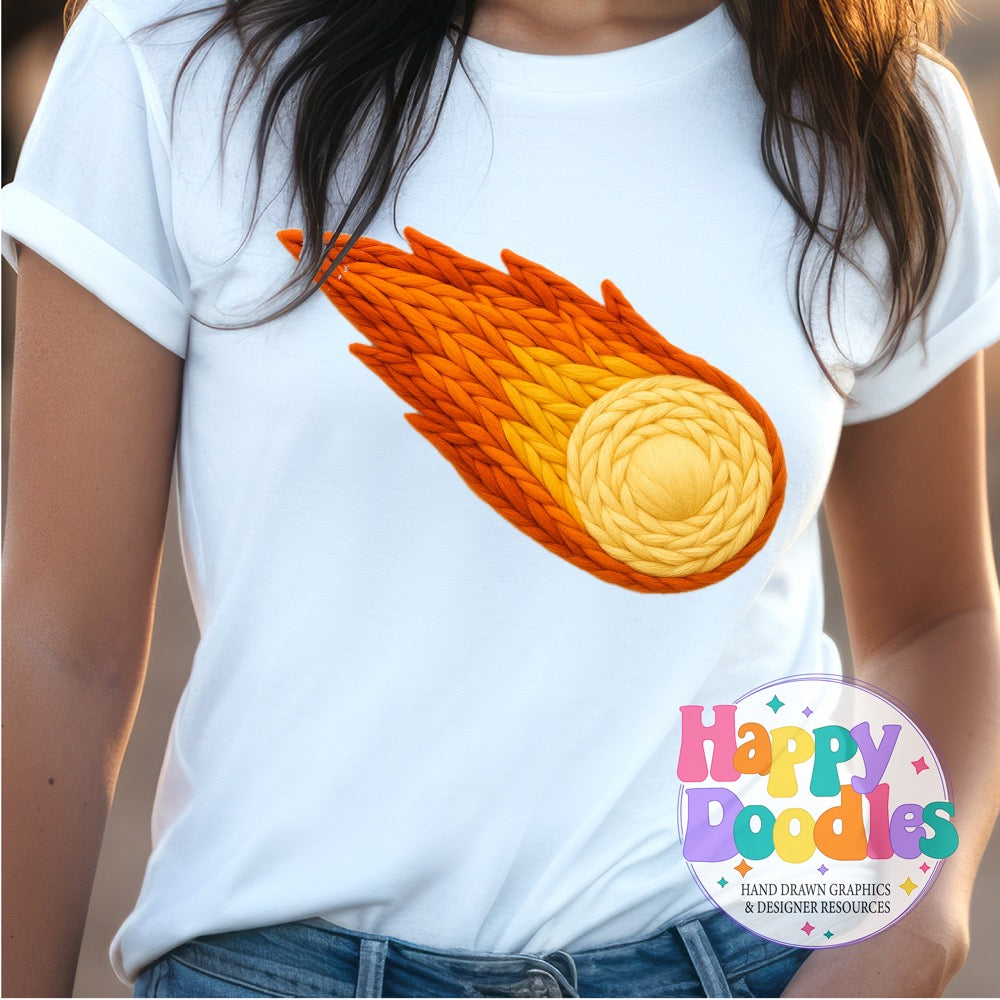 Comet Yarn Mascot Printable Mascot PNG - Happy Doodles Designs