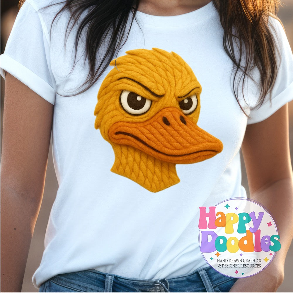 Duck Yarn Mascot Printable Mascot PNG - Happy Doodles Designs