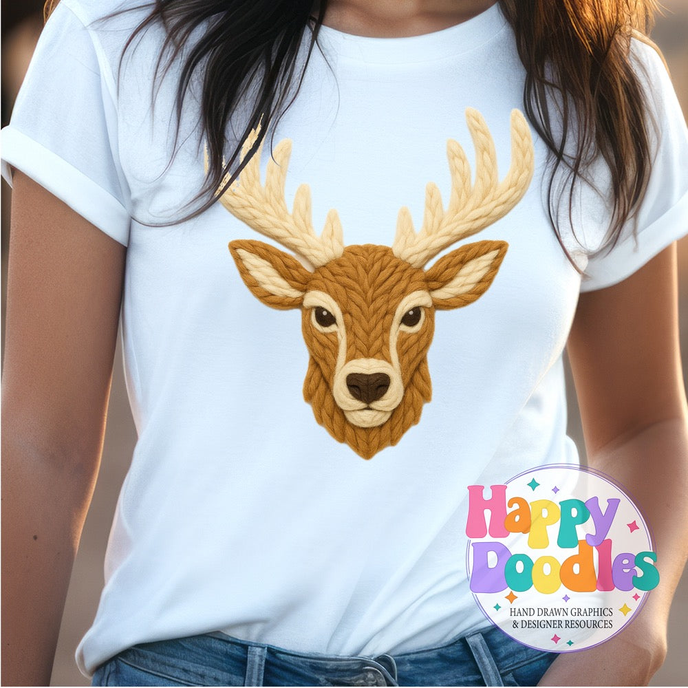 Elk Yarn Mascot Printable PNG Illustration - Happy Doodles Designs