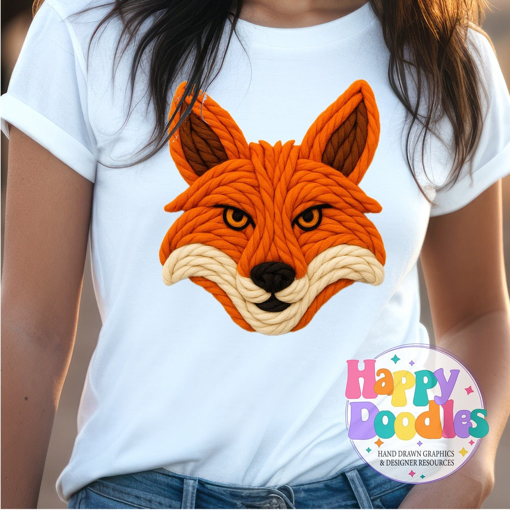 Fox Yarn Mascot Printable Mascot PNG - Happy Doodles Designs