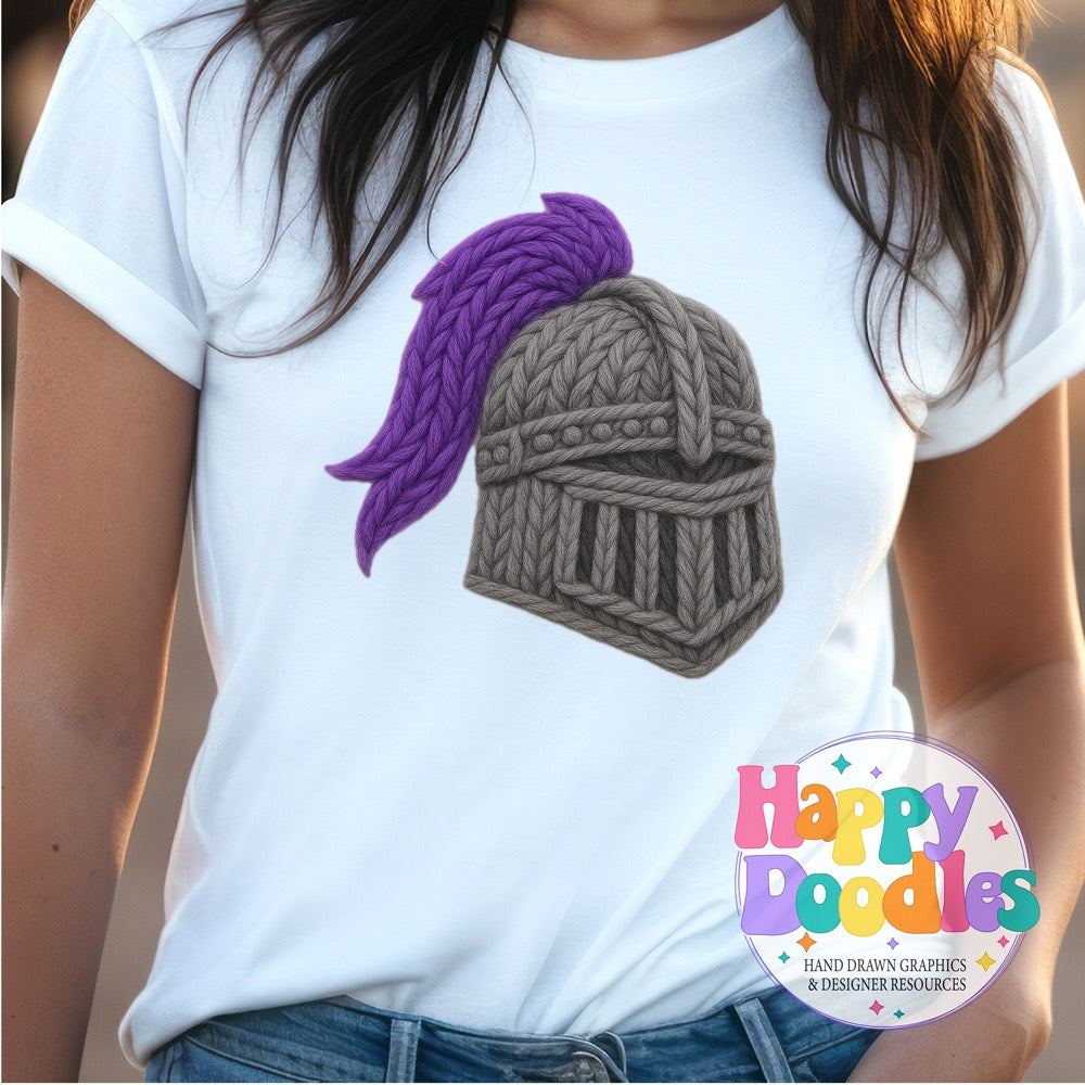 Knight Yarn Mascot Printable PNG Clipart - Happy Doodles Designs