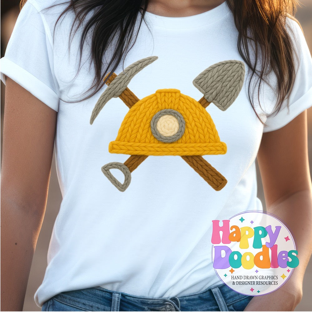 Mine Yarn Mascot Printable PNG Illustration - Happy Doodles Designs