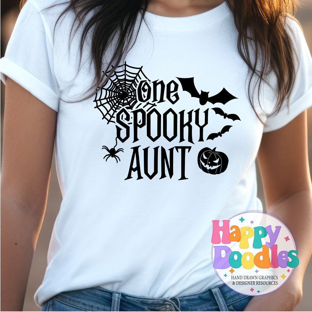 One Spooky Aunt SVG | Cute Halloween Family SVG for Crafts