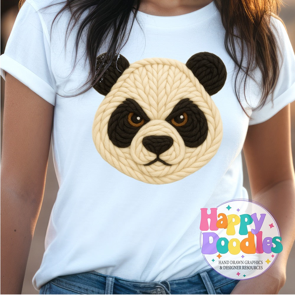Panda Yarn Mascot Printable Mascot PNG - Happy Doodles Designs