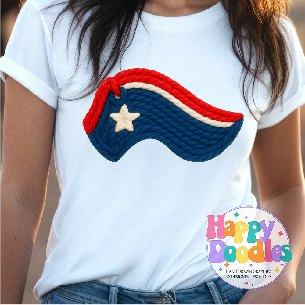 Patriot Yarn Mascot Printable PNG Download - Happy Doodles Designs