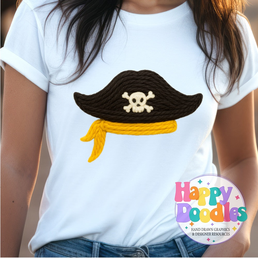 Pirate Yarn Mascot Printable PNG Download - Happy Doodles Designs