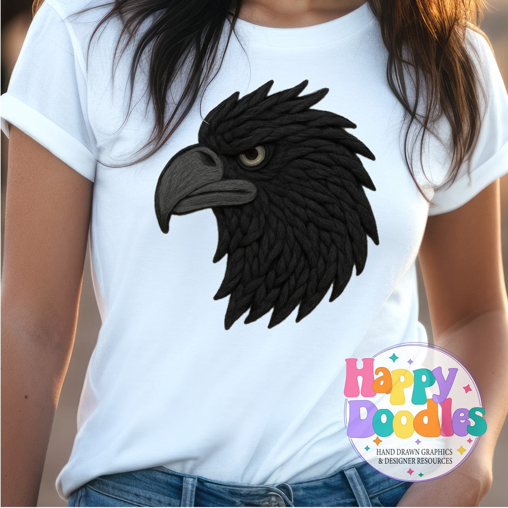 Raven Yarn Mascot Printable PNG Download - Happy Doodles Designs