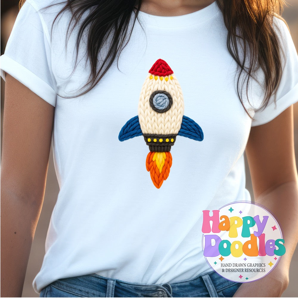 Rocket Yarn Mascot High Resolution PNG Clip Art - Happy Doodles Designs