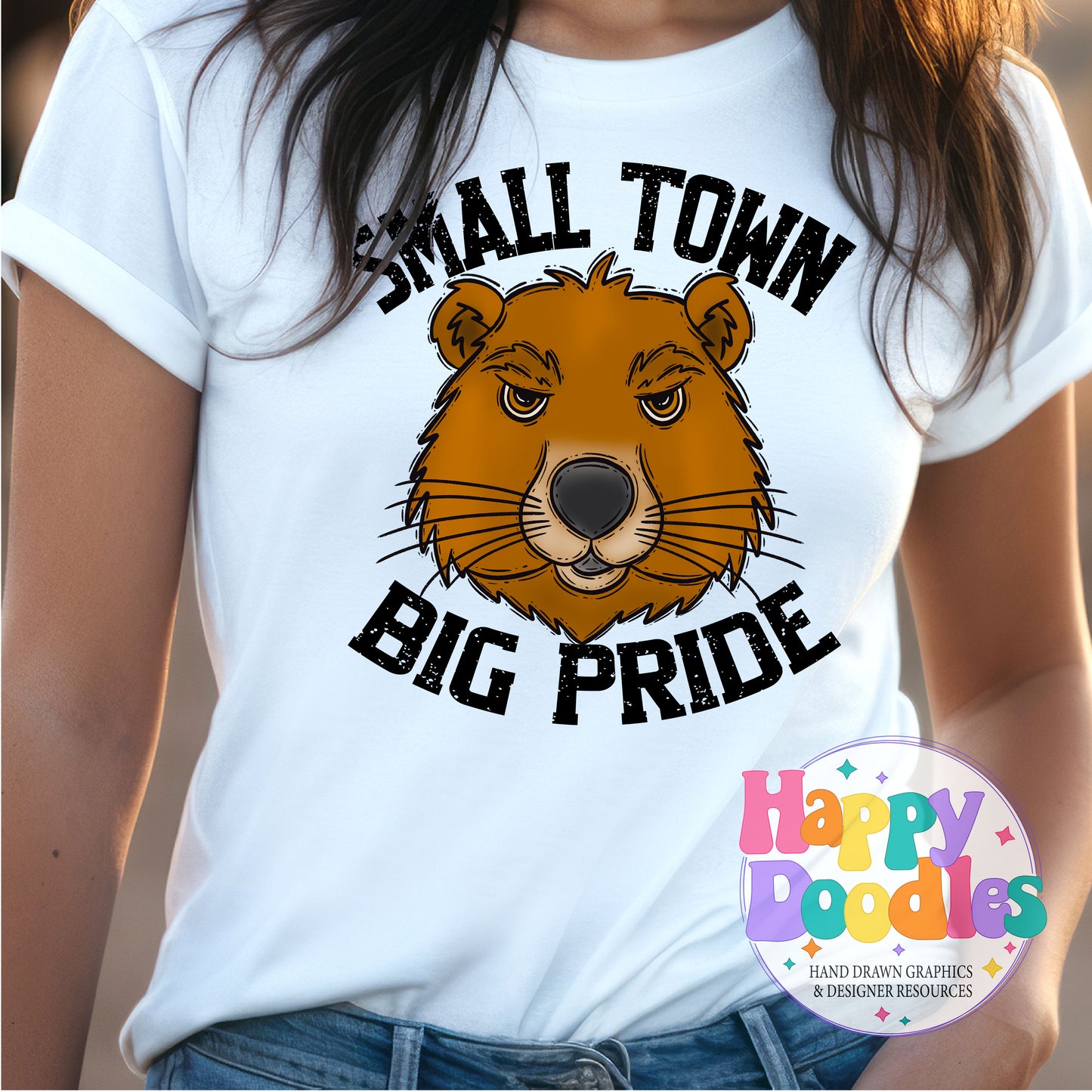Small Town Big Pride Beavers DIY Printable PNG - Happy Doodles Designs