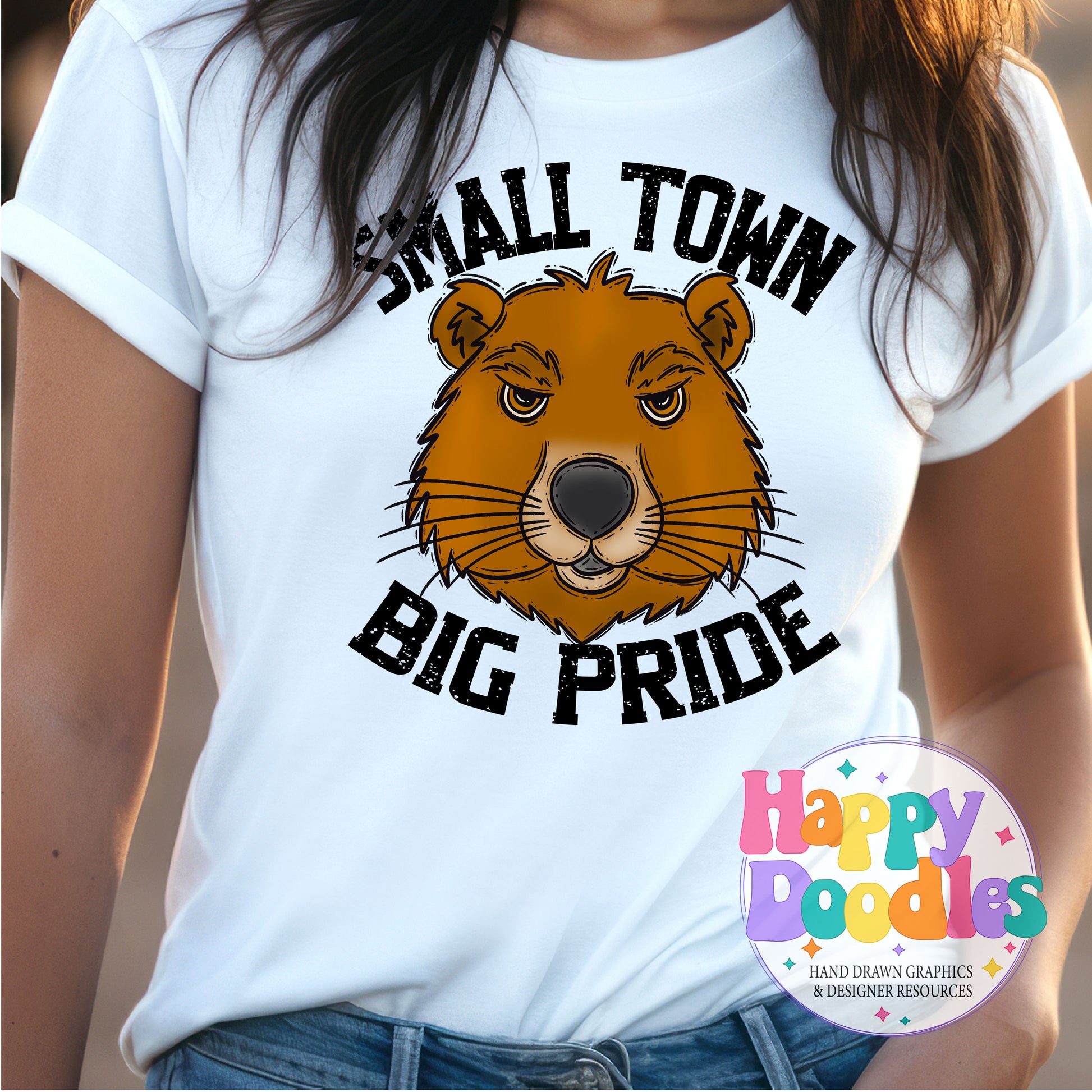 Small Town Big Pride Beavers DIY Printable PNG - Happy Doodles Designs
