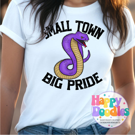 Small Town Big Pride Cobra Printable PNG for Sublimation - Happy Doodles Designs