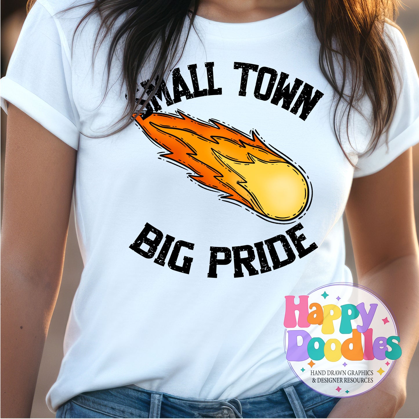 Small Town Big Pride Comets DIY Printable PNG - Happy Doodles Designs