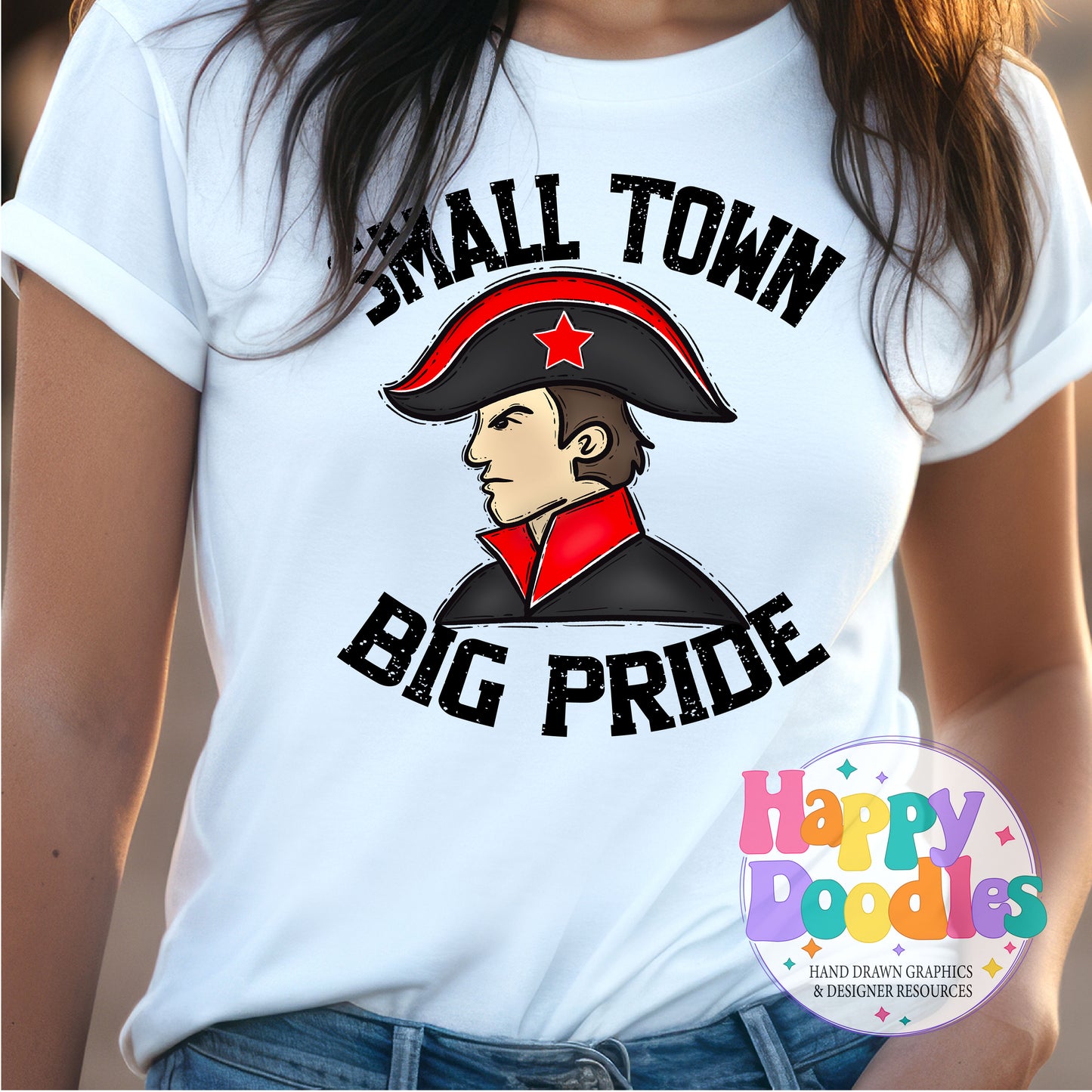 Small Town Big Pride Commodore Printable PNG for Sublimation - Happy Doodles Designs