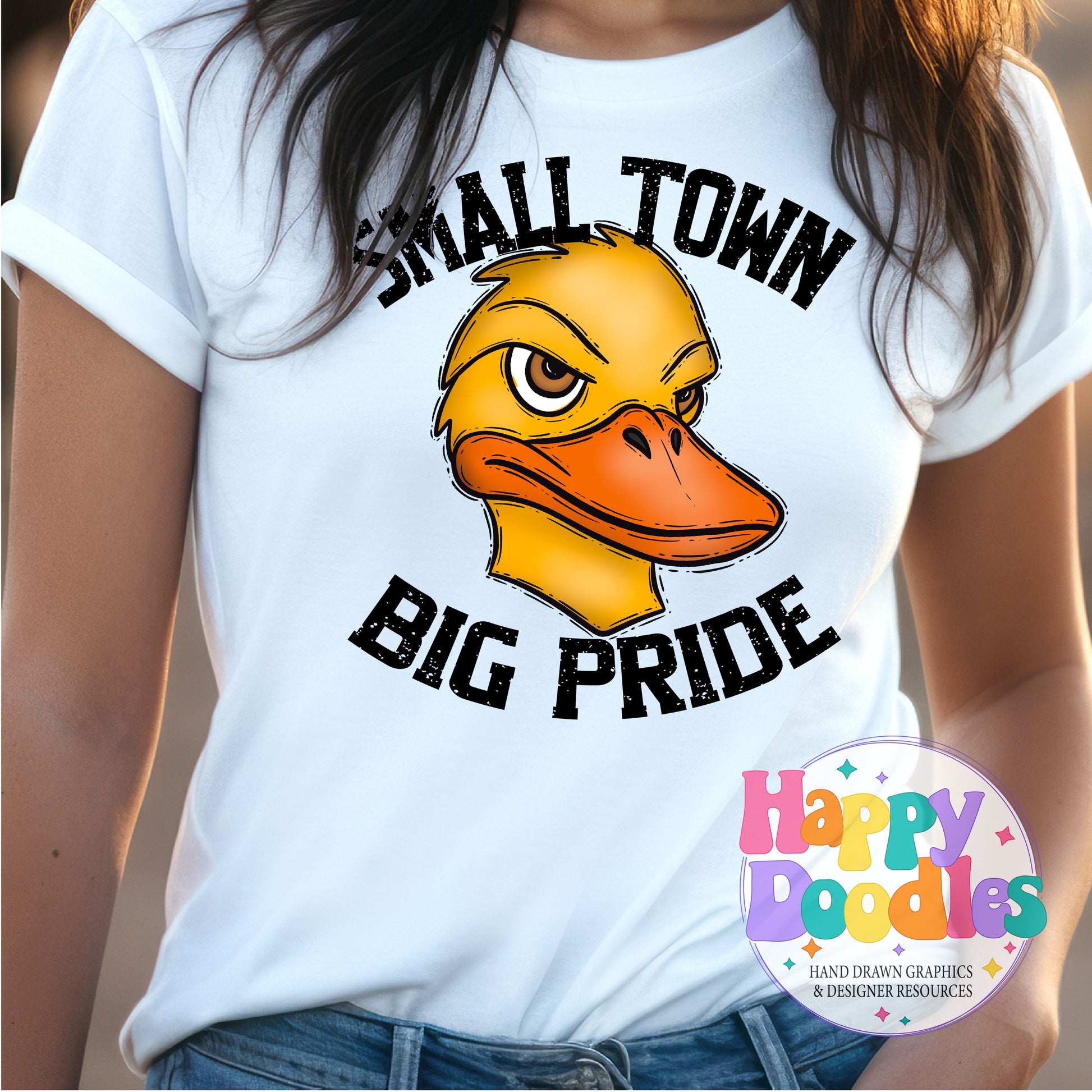 Small Town Big Pride Ducks T-Shirt Printable PNG - Happy Doodles Designs