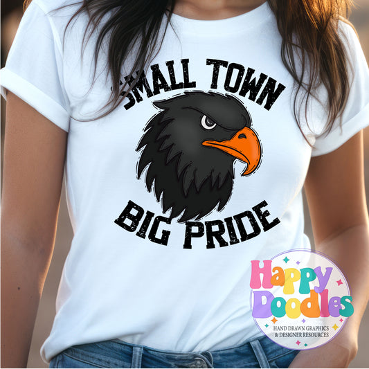 Small Town Big Pride Falcons T-Shirt Printable PNG - Happy Doodles Designs