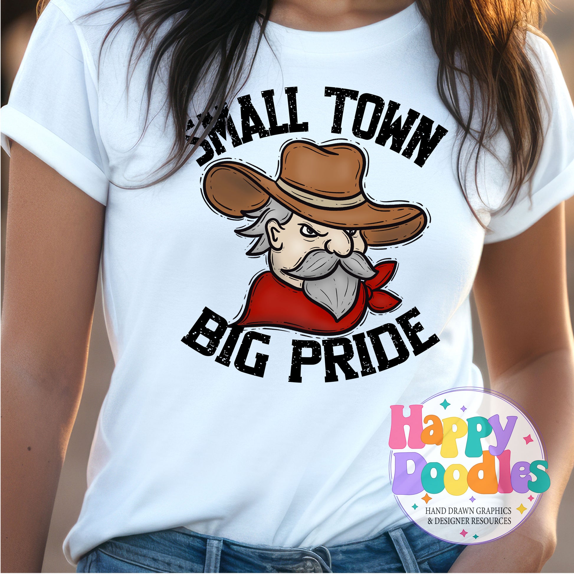 Small Town Big Pride General T-Shirt Printable PNG - Happy Doodles Designs