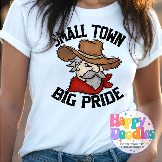 Small Town Big Pride General T-Shirt Printable PNG - Happy Doodles Designs