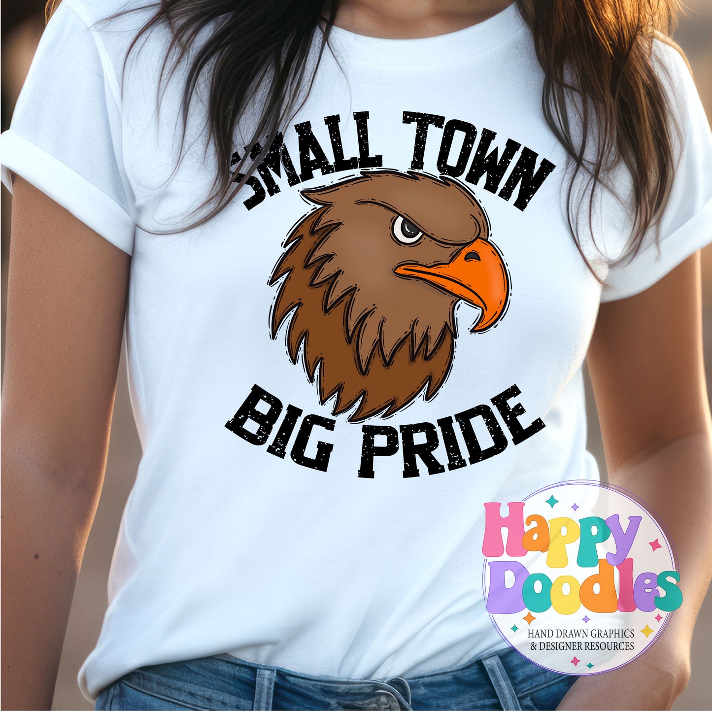 Small Town Big Pride Hawks DIY Printable PNG - Happy Doodles Designs