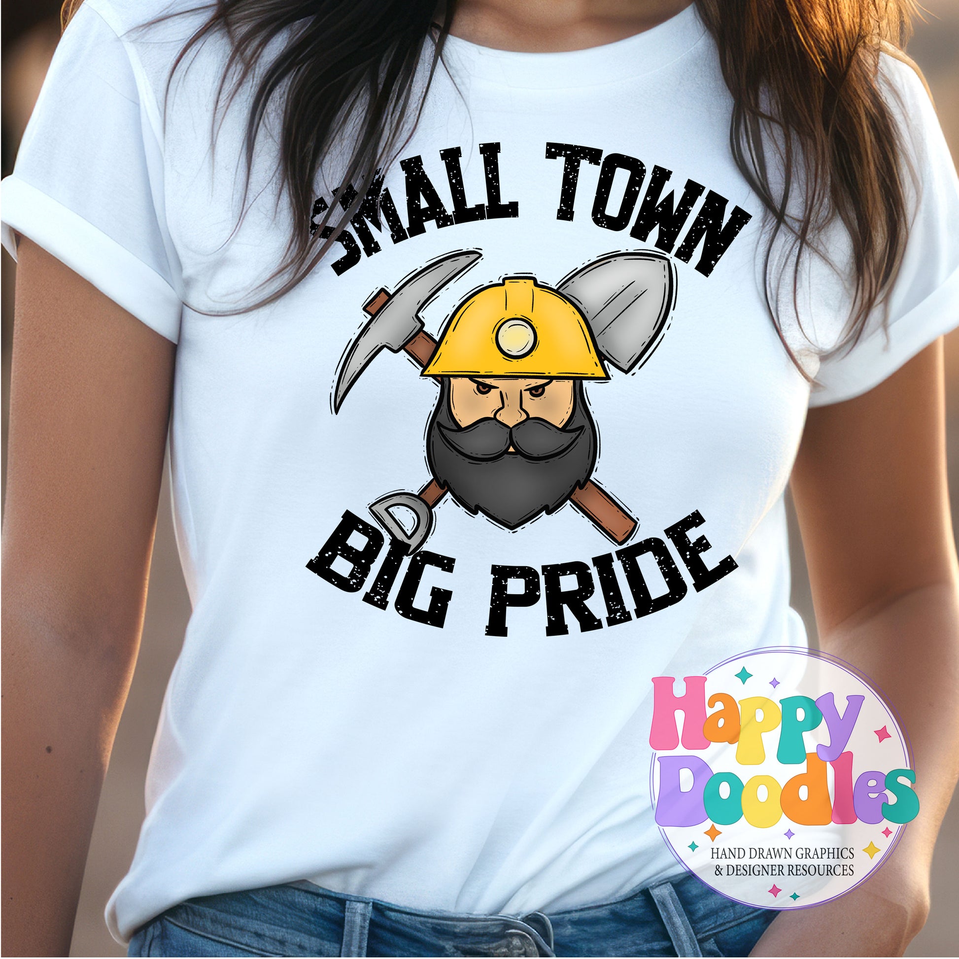 Small Town Big Pride Miners Printable PNG Download - Happy Doodles Designs