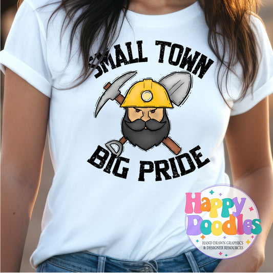 Small Town Big Pride Miners Printable PNG Download - Happy Doodles Designs