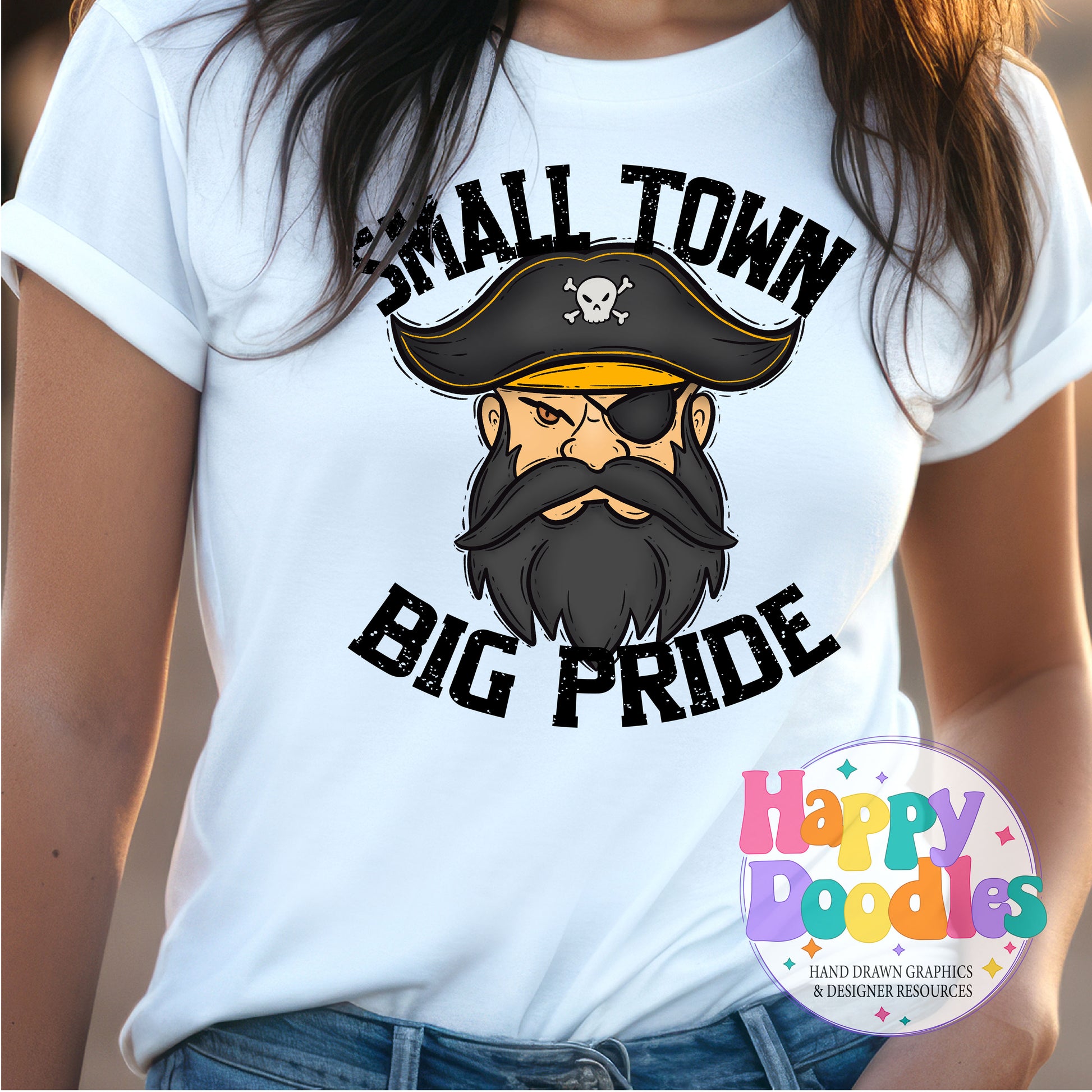 Small Town Big Pride Pirates DIY Printable PNG - Happy Doodles Designs