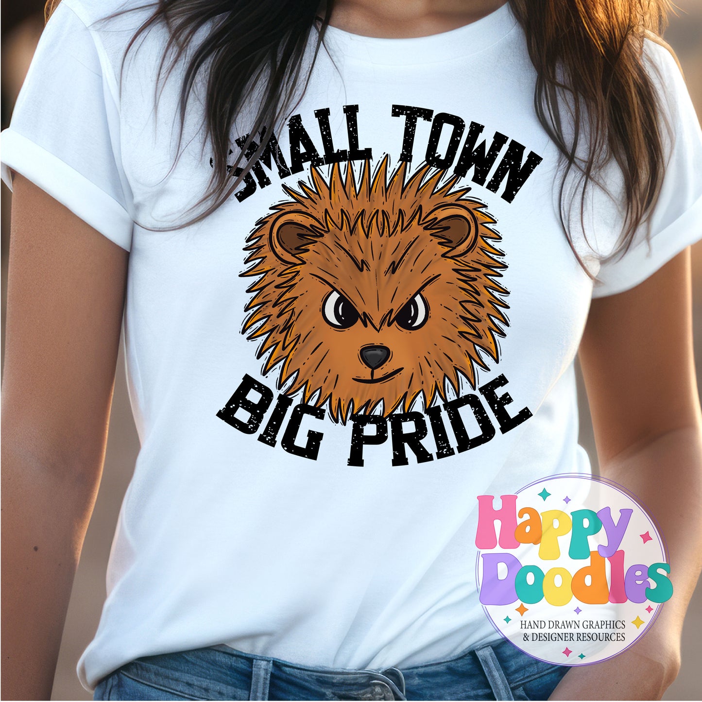 Small Town Big Pride Porcupines DIY Printable PNG - Happy Doodles Designs