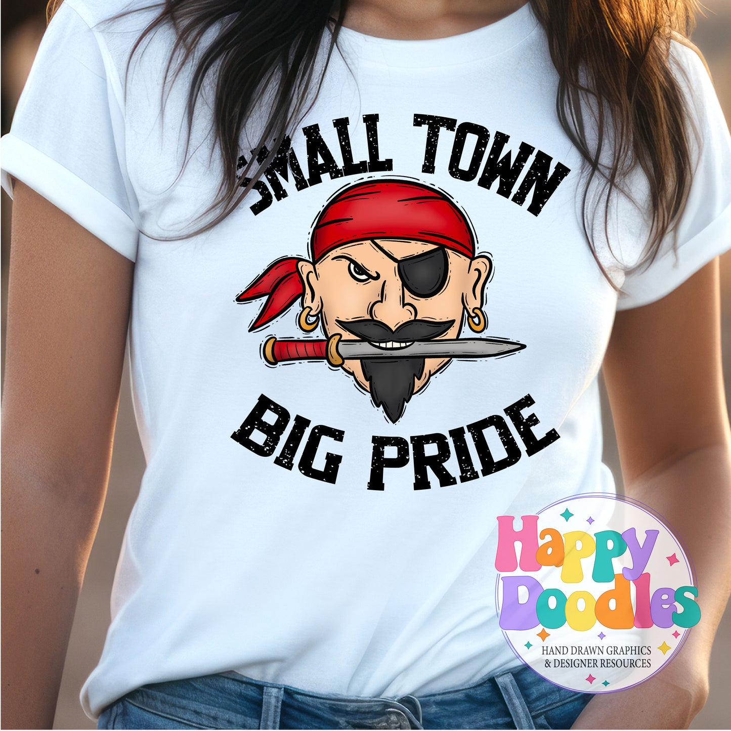 Small Town Big Pride Raiders Printable PNG for Sublimation - Happy Doodles Designs