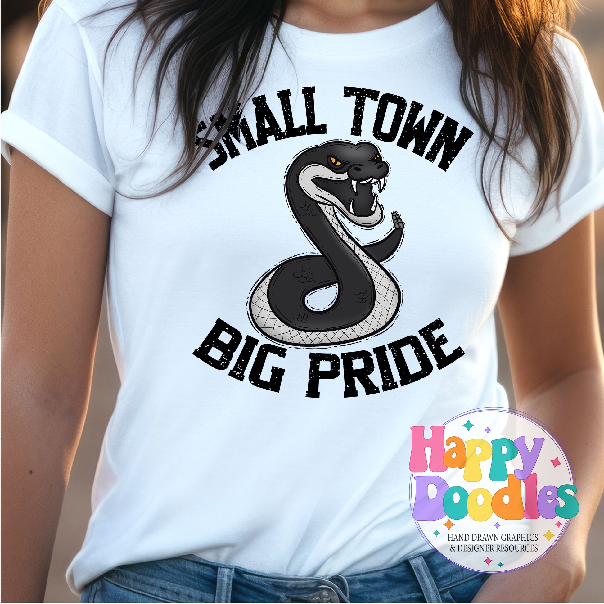 Small Town Big Pride Rattler Printable PNG Download - Happy Doodles Designs