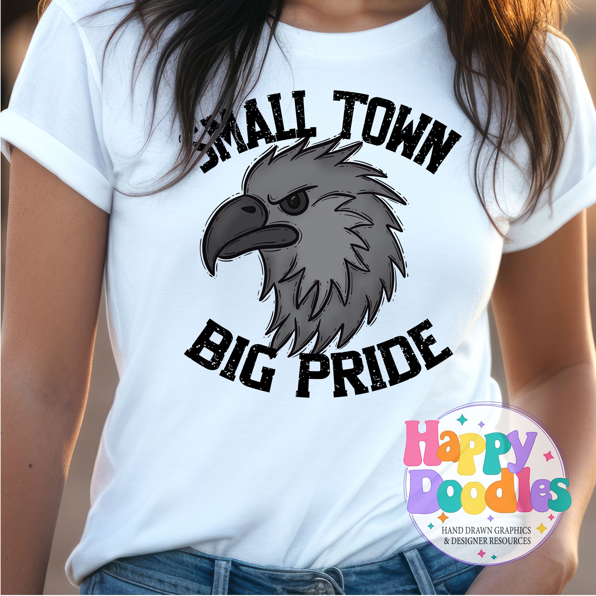 Small Town Big Pride Ravens Printable PNG Design - Happy Doodles Designs