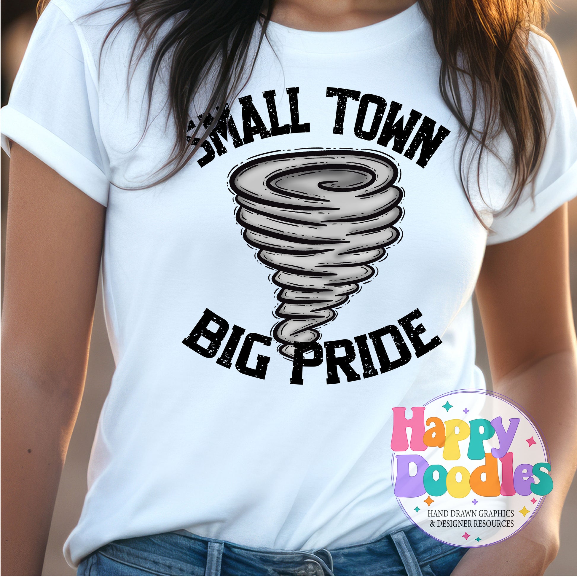 Small Town Big Pride Tornados Printable PNG Design - Happy Doodles Designs