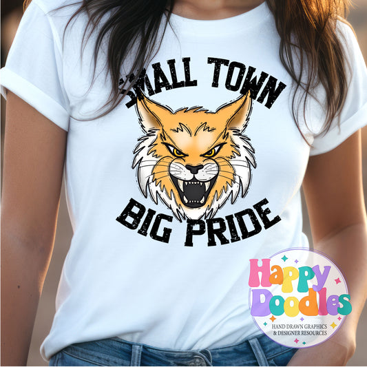 Small Town Big Pride Wildcats Printable PNG Design - Happy Doodles Designs