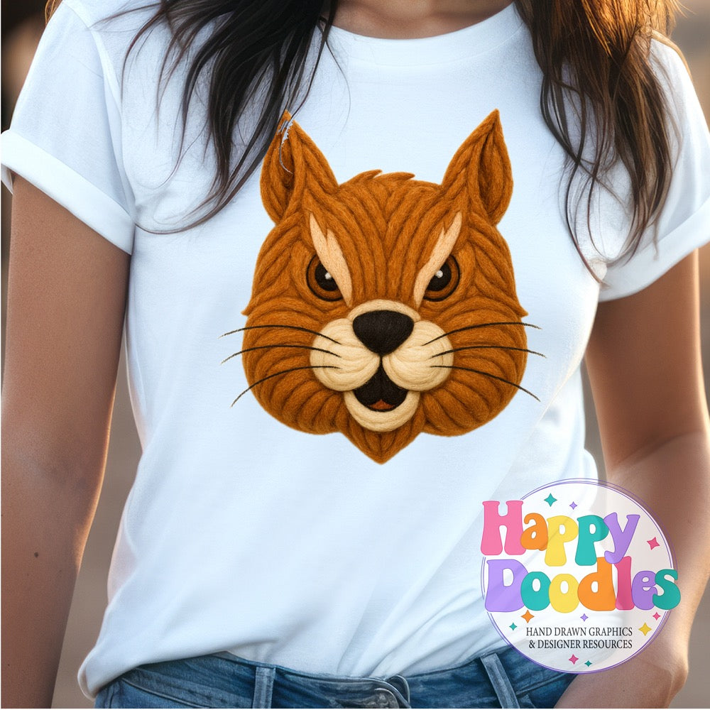 Squirel Yarn Mascot Printable PNG Download - Happy Doodles Designs