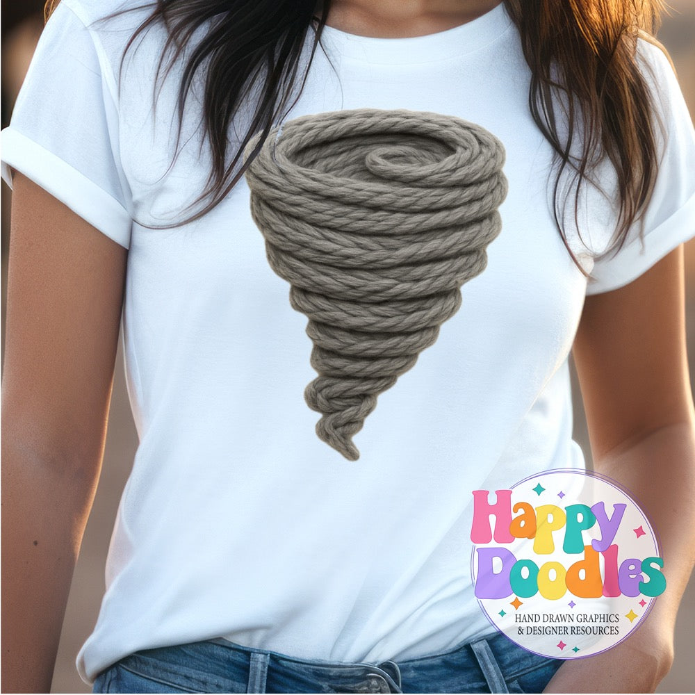 Tornado Yarn Mascot Printable Mascot PNG - Happy Doodles Designs