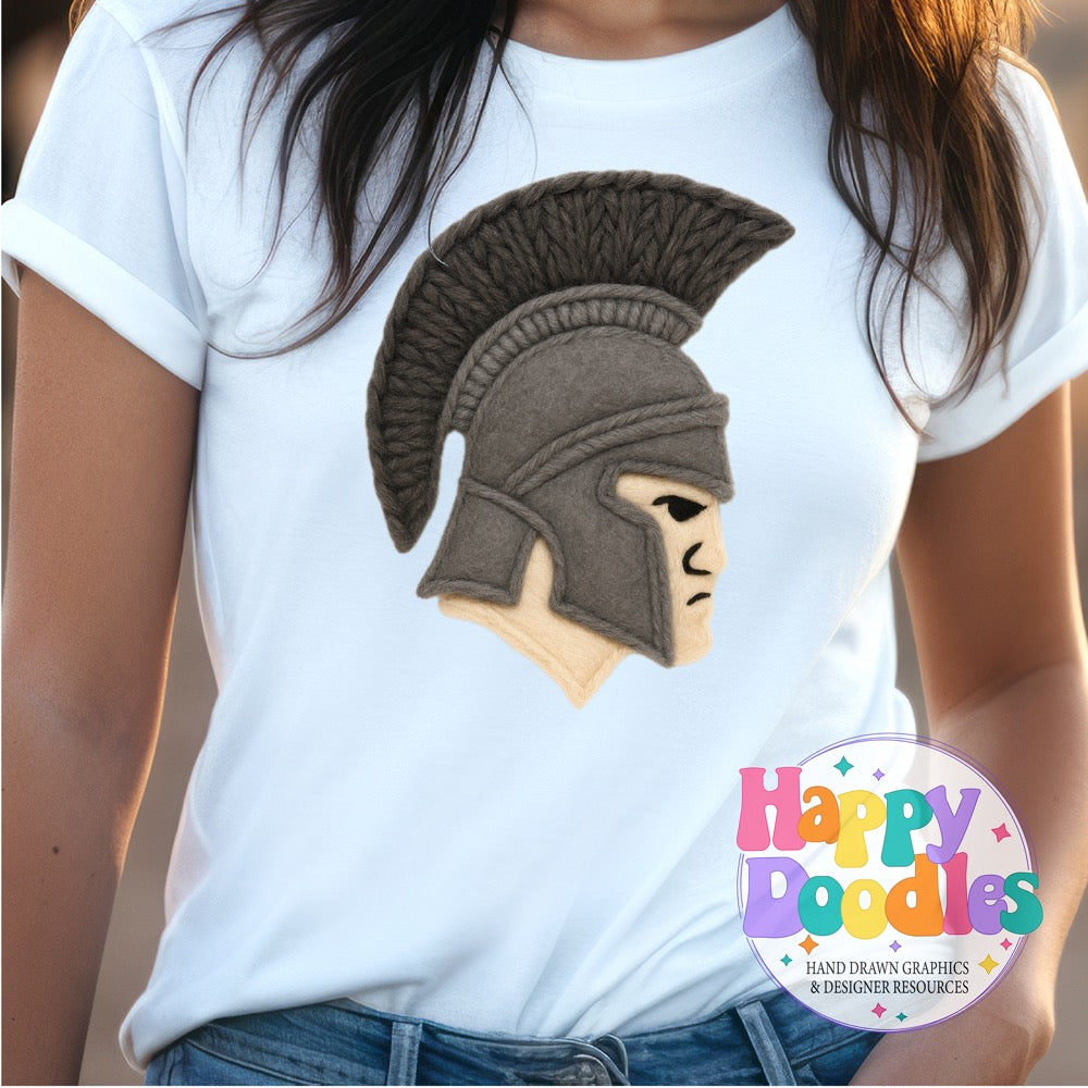 Trojan Crusader Yarn Mascot Printable Mascot PNG - Happy Doodles Designs