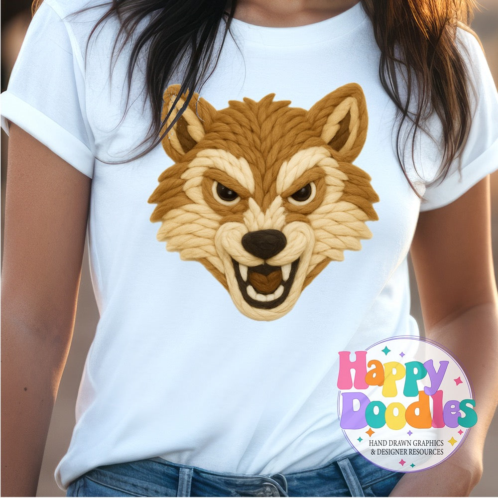 Wolverine Yarn Mascot Printable PNG Clipart - Happy Doodles Designs