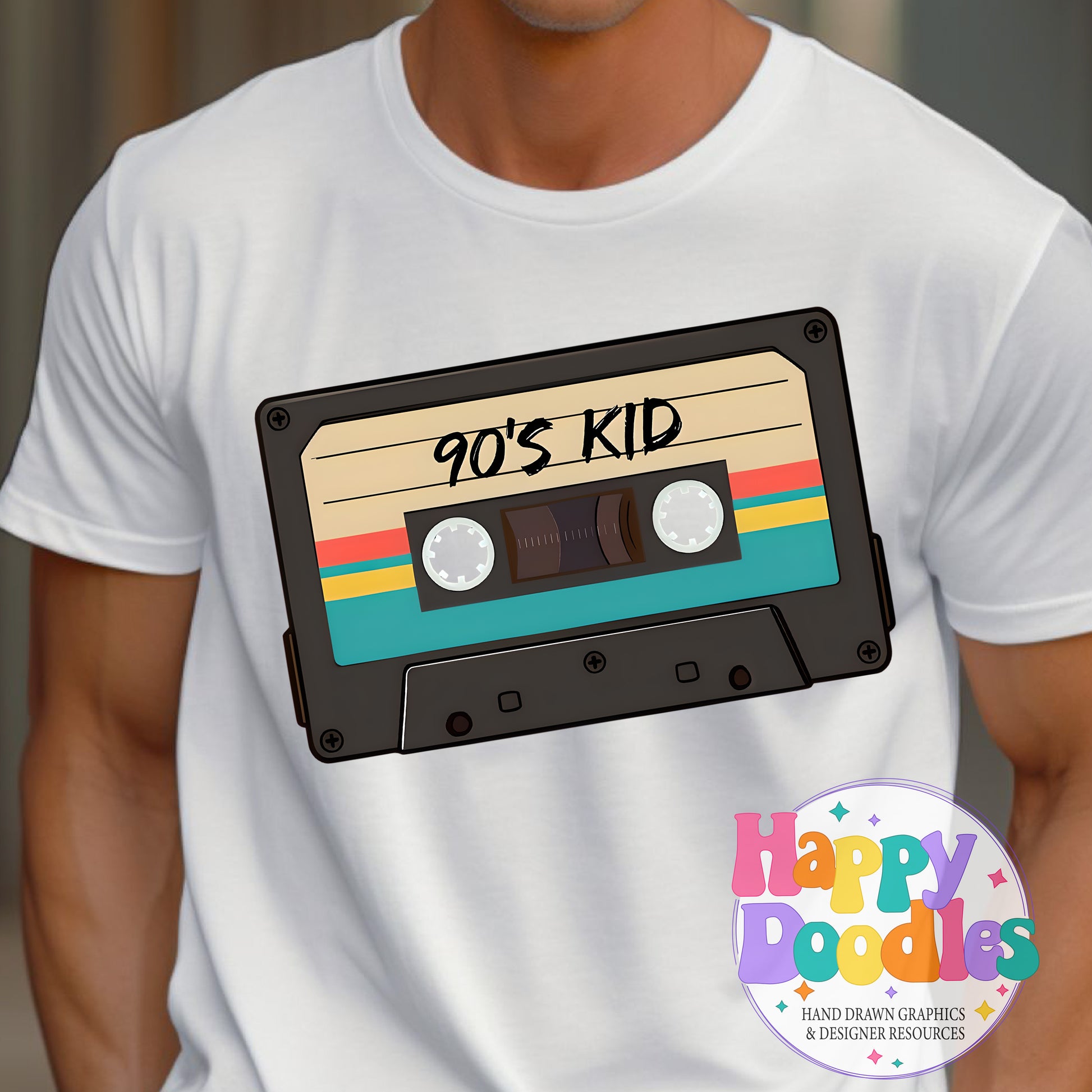 90s Kid Tape Printable PNG for Sublimation & Crafts - Happy Doodles Designs