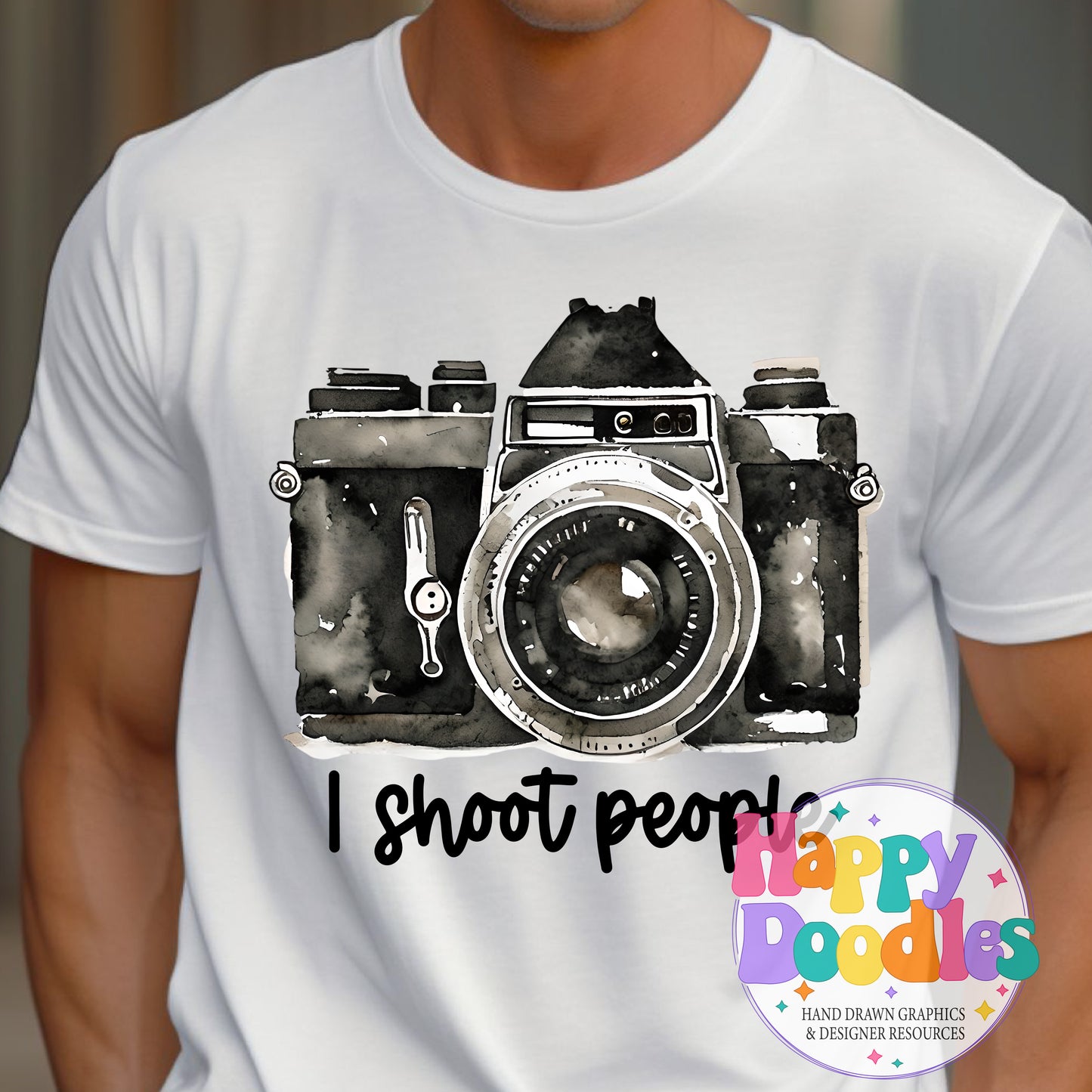 I Shoot People Photographer Printable PNG for Sublimation & Crafts - Happy Doodles Designs