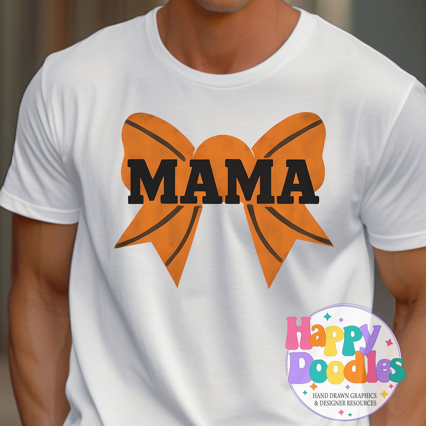 Basketball Mama Bow High Resolution Printable PNG - Happy Doodles Designs