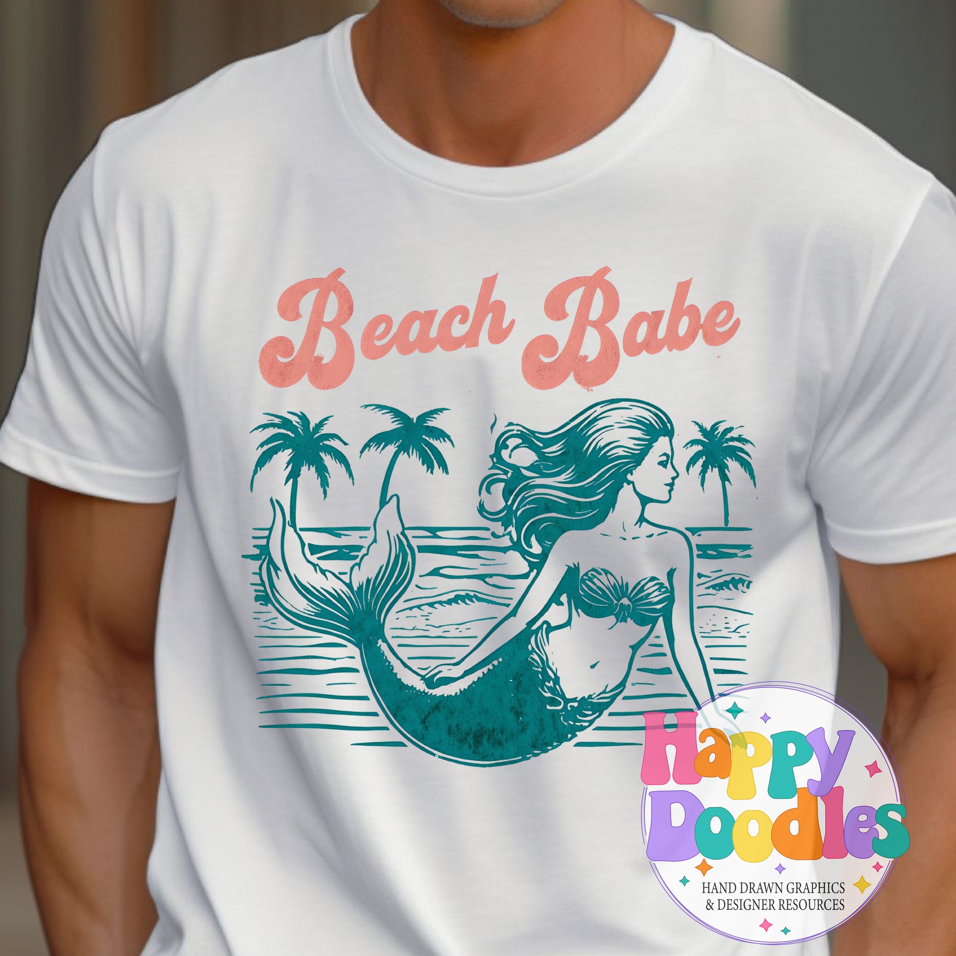 Beach Babe High Resolution Printable PNG - Happy Doodles Designs