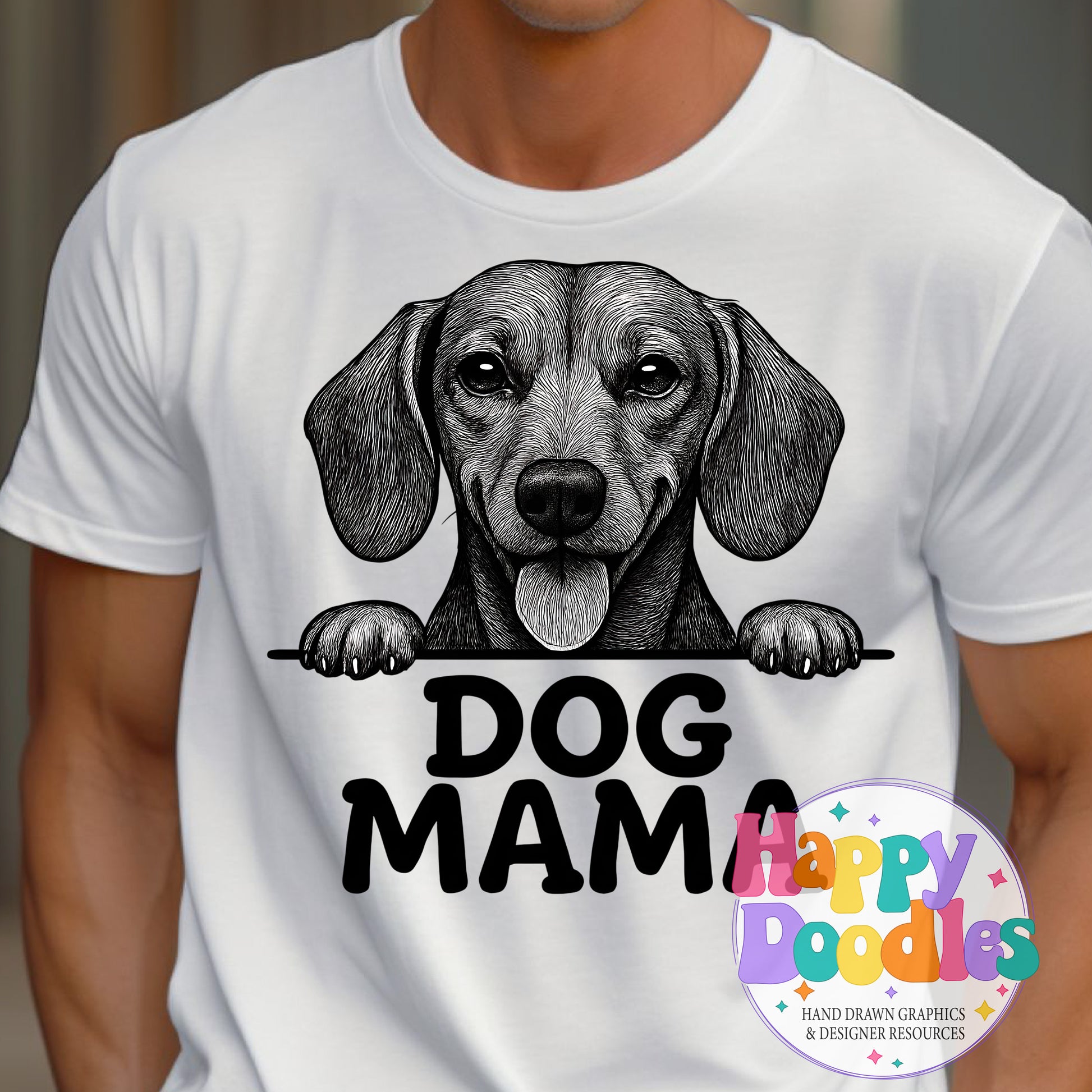 Dog Mama Dachshund Printable PNG for Sublimation & Crafts - Happy Doodles Designs